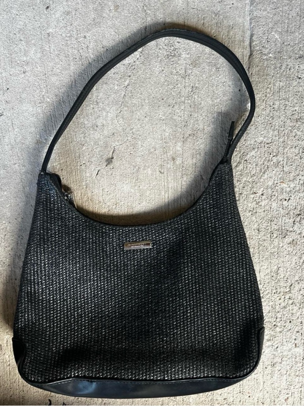 Black Woven Shoulder Bag